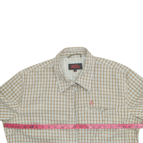 Fjällräven Men's Beige Check Long Sleeve Cotton Button-Up Shirt XL