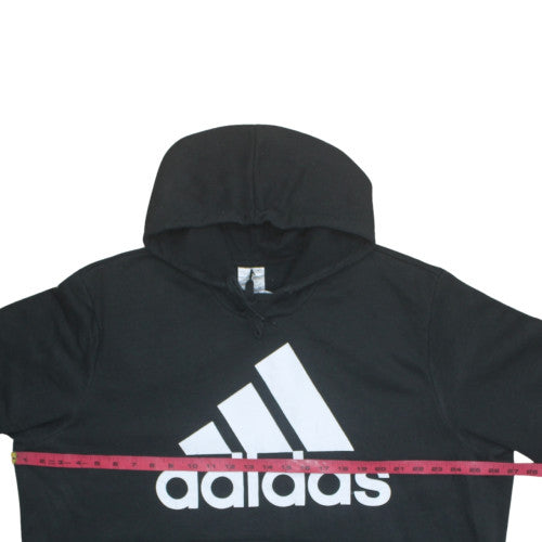 Adidas Mens Black 2XL Pullover Hoodie with Logo Print