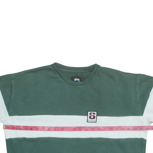Stussy Men's Green Crew Neck Pullover Sweatshirt M