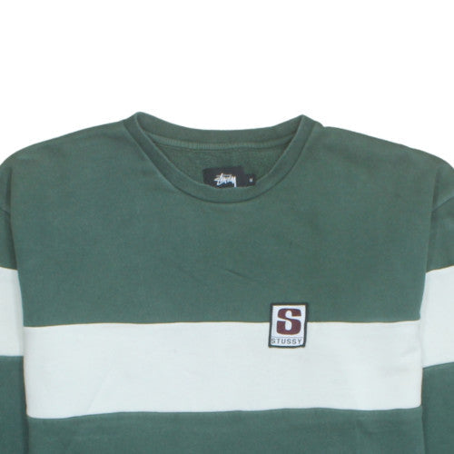 Stussy Men's Green Crew Neck Pullover Sweatshirt M