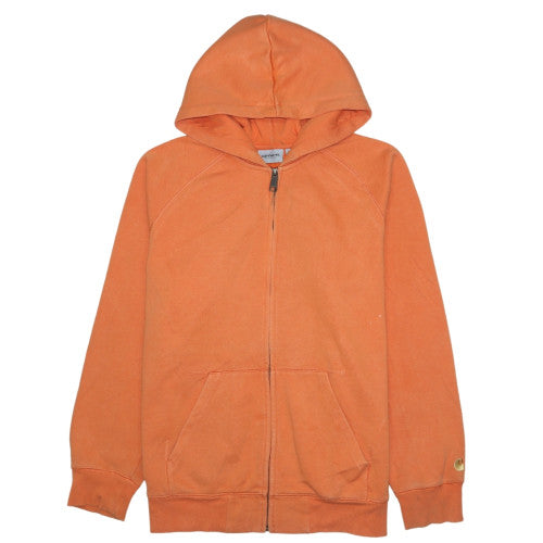 Carhartt Men’s Orange Full Zip Hooded Sweatshirt L Heavyweight Fleece