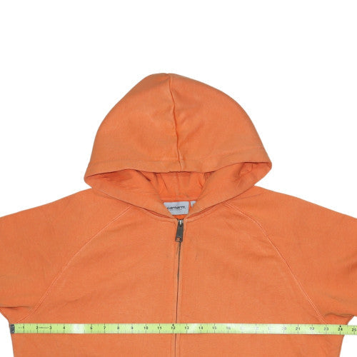 Carhartt Men’s Orange Full Zip Hooded Sweatshirt L Heavyweight Fleece