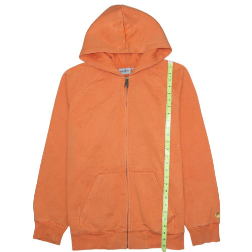 Carhartt Men’s Orange Full Zip Hooded Sweatshirt L Heavyweight Fleece