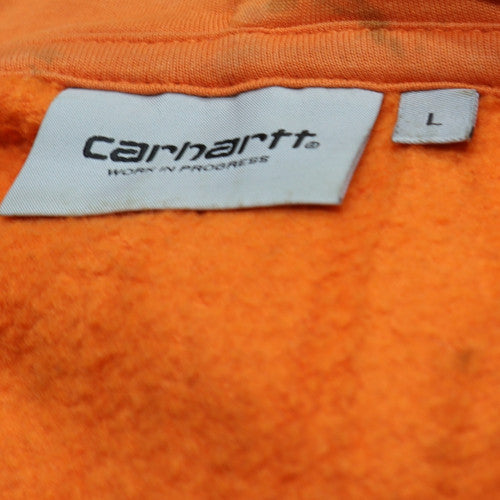 Carhartt Men’s Orange Full Zip Hooded Sweatshirt L Heavyweight Fleece