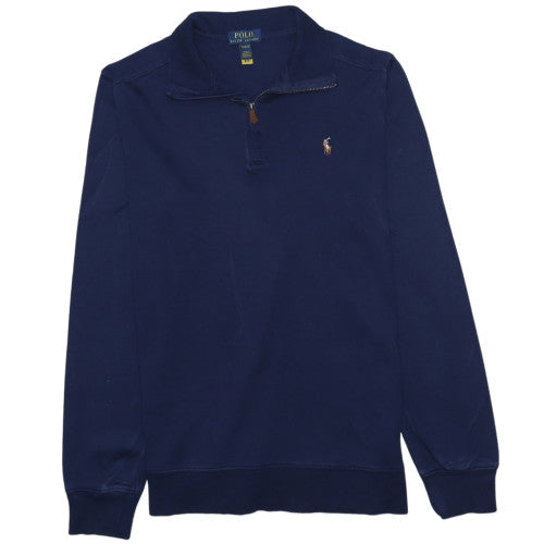 Ralph Lauren Boys Navy Blue 1/4 Zip Cotton Sweatshirt XL (18-20)