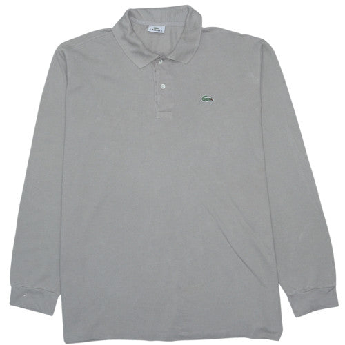 Lacoste Men’s Grey Long Sleeve Cotton Polo Shirt Size S