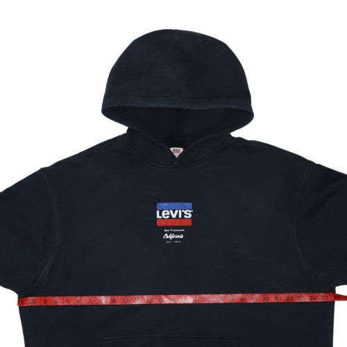 Levi's Men's Black XL Relaxed Fit Pullover Hoodie with Logo