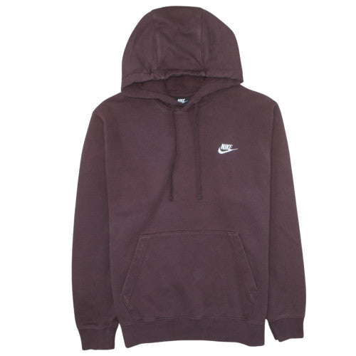Nike Men Brown Pullover Fleece Hoodie M Regular Fit Long Sleeve