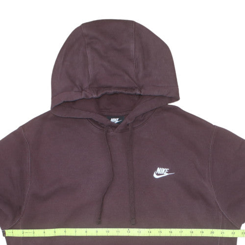 Nike Men Brown Pullover Fleece Hoodie M Regular Fit Long Sleeve