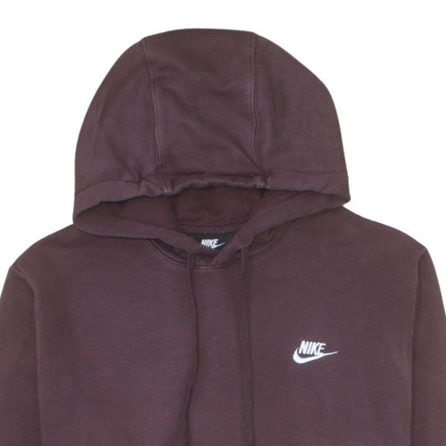 Nike Men Brown Pullover Fleece Hoodie M Regular Fit Long Sleeve