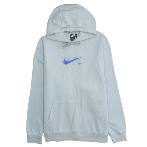 Nike Men's Grey XL Pullover Hoodie with Blue Air Logo Graphic