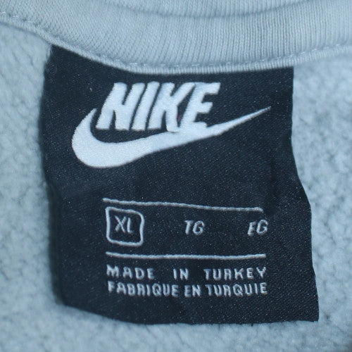 Nike Men's Grey XL Pullover Hoodie with Blue Air Logo Graphic