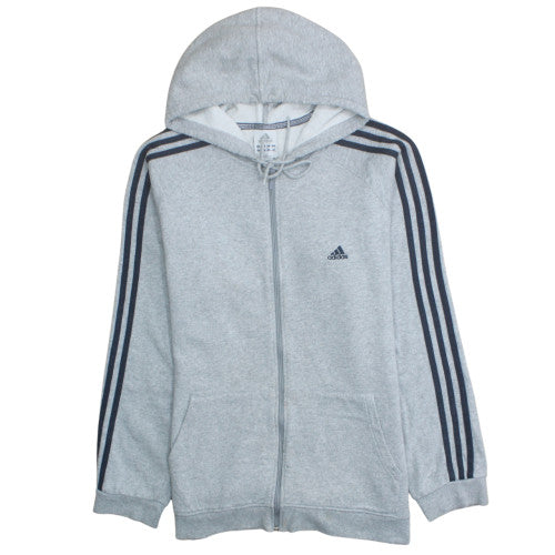 Adidas Men's Grey Full Zip Hooded Sweatshirt XL Sports Fleece