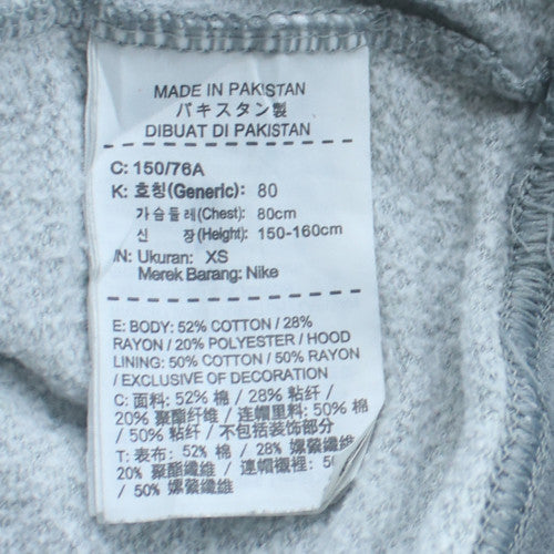 Nike Womens Grey XS Pullover Hoodie Cotton Blend Lined