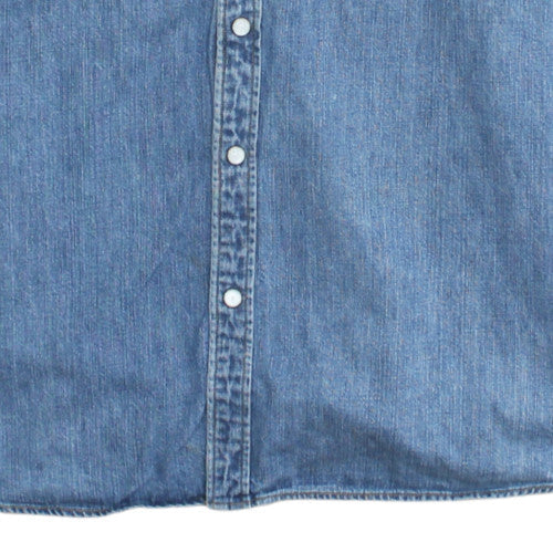 Levi's Women's Blue Denim Slim Fit Button-Up Shirt M