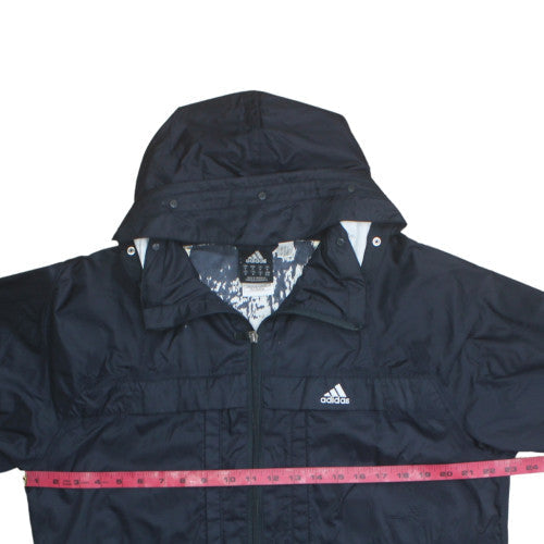 Adidas Men's Black M Windbreaker Jacket with Hood Size M