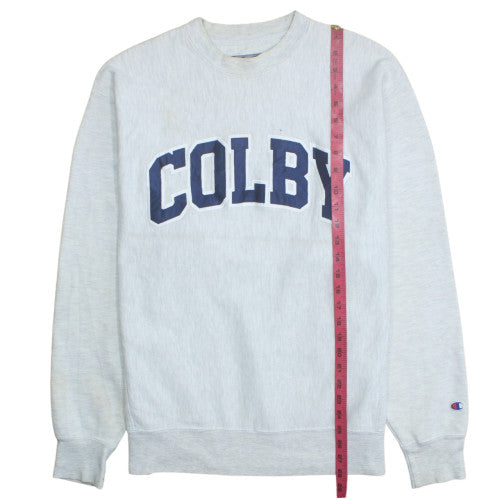 Champion Men's Grey Colby College Crew Neck Sweatshirt M Regular Fit