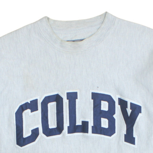 Champion Men's Grey Colby College Crew Neck Sweatshirt M Regular Fit