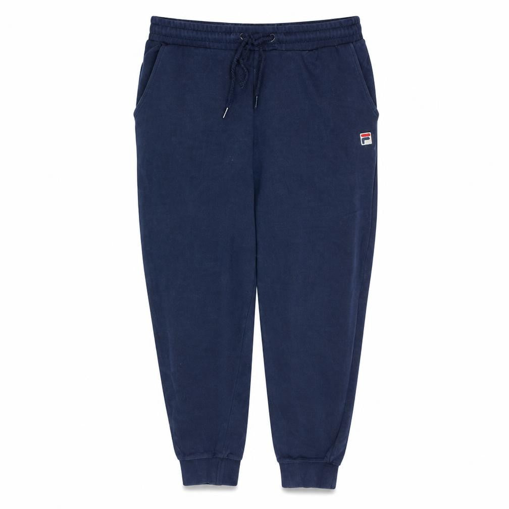 Front view of Fila men’s blue jogger sweatpants m regular fit elastic waist