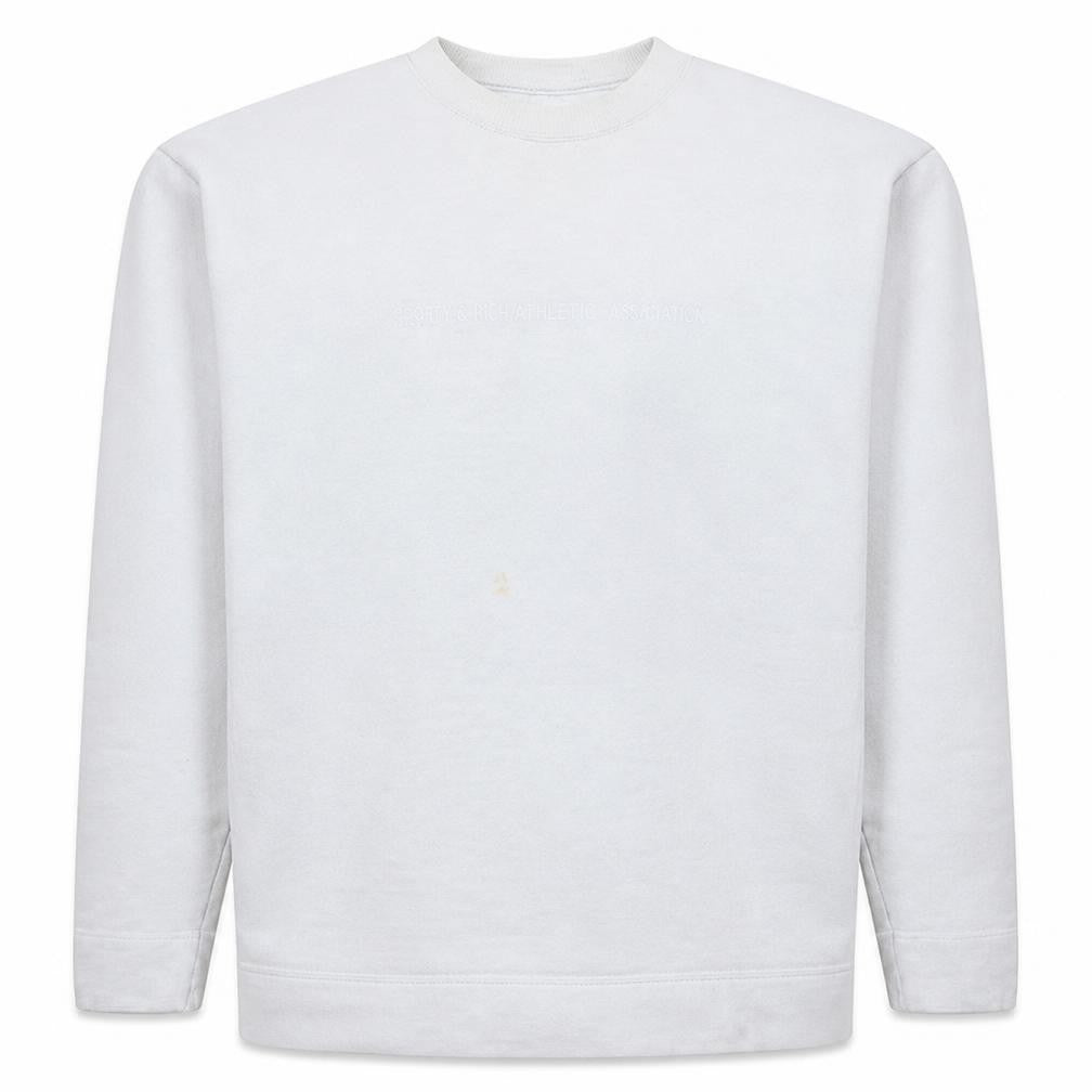 Front view of Calvin Klein Jeans Men's Beige XL Pullover Sweatshirt Logo Crew Neck