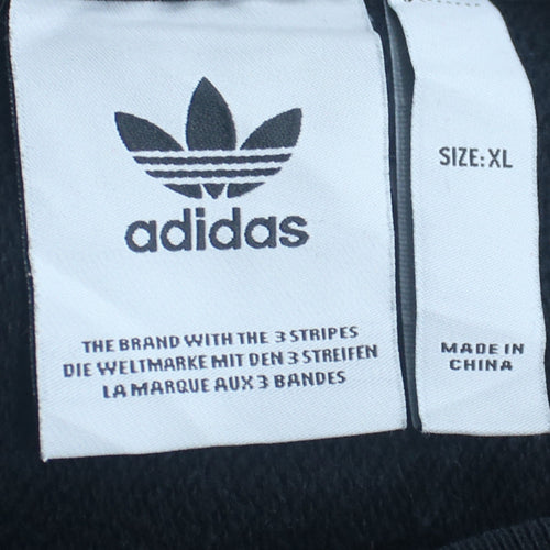 Adidas Men’s Black XL Pullover Hoodie with Logo Print