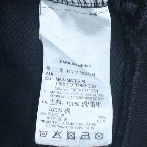 Adidas Men’s Black XL Pullover Hoodie with Logo Print