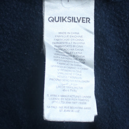 Quiksilver Mens Blue XL Pullover Hoodie Surf Graphic Fleece
