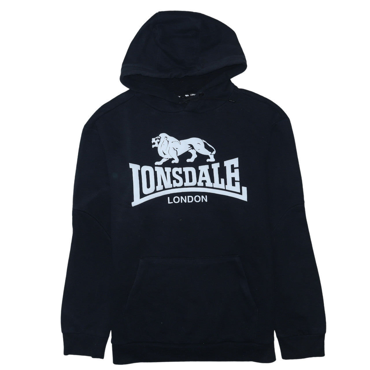 Lonsdale Men's Black Pullover Hoodie M Regular Fit Graphic Logo