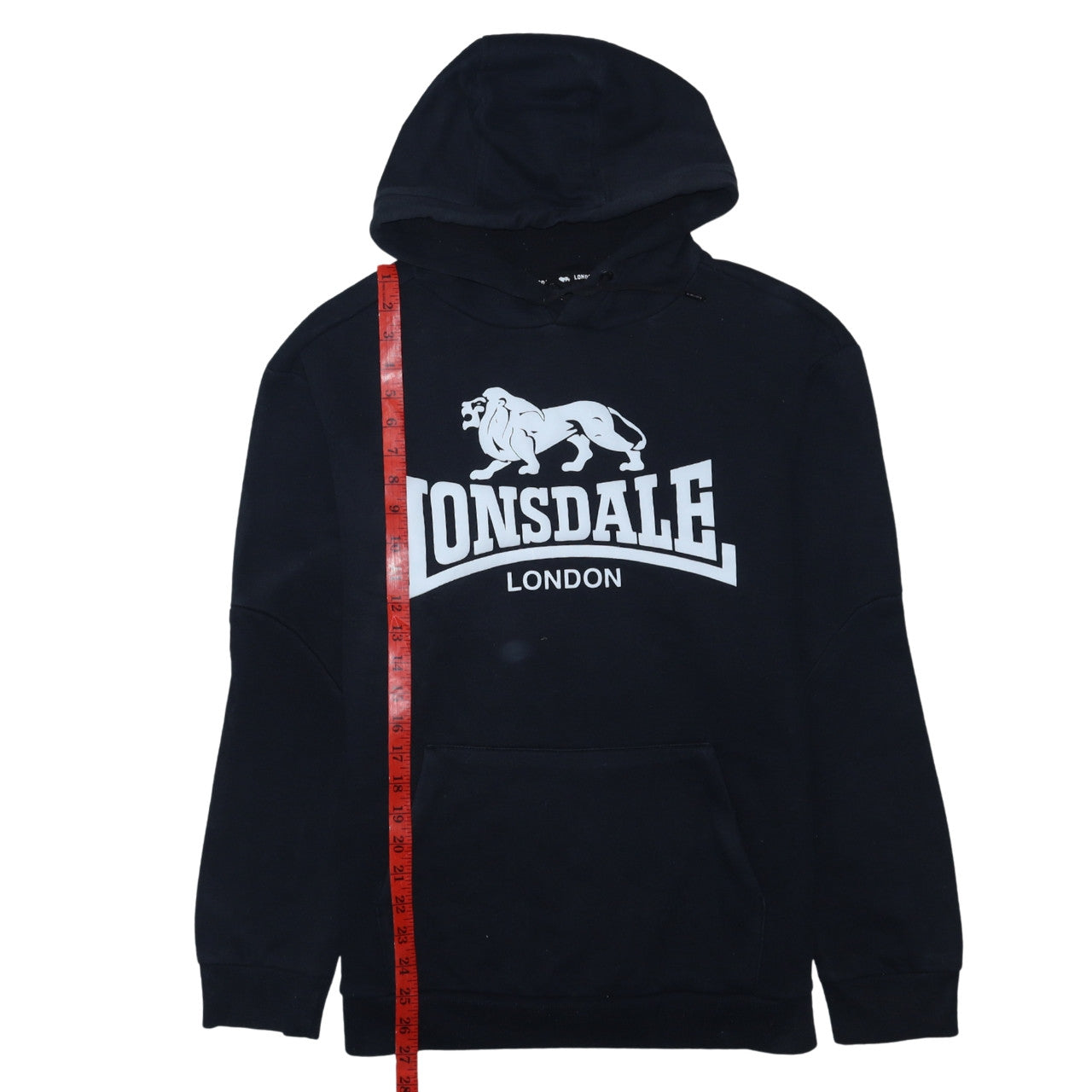 Lonsdale Men's Black Pullover Hoodie M Regular Fit Graphic Logo