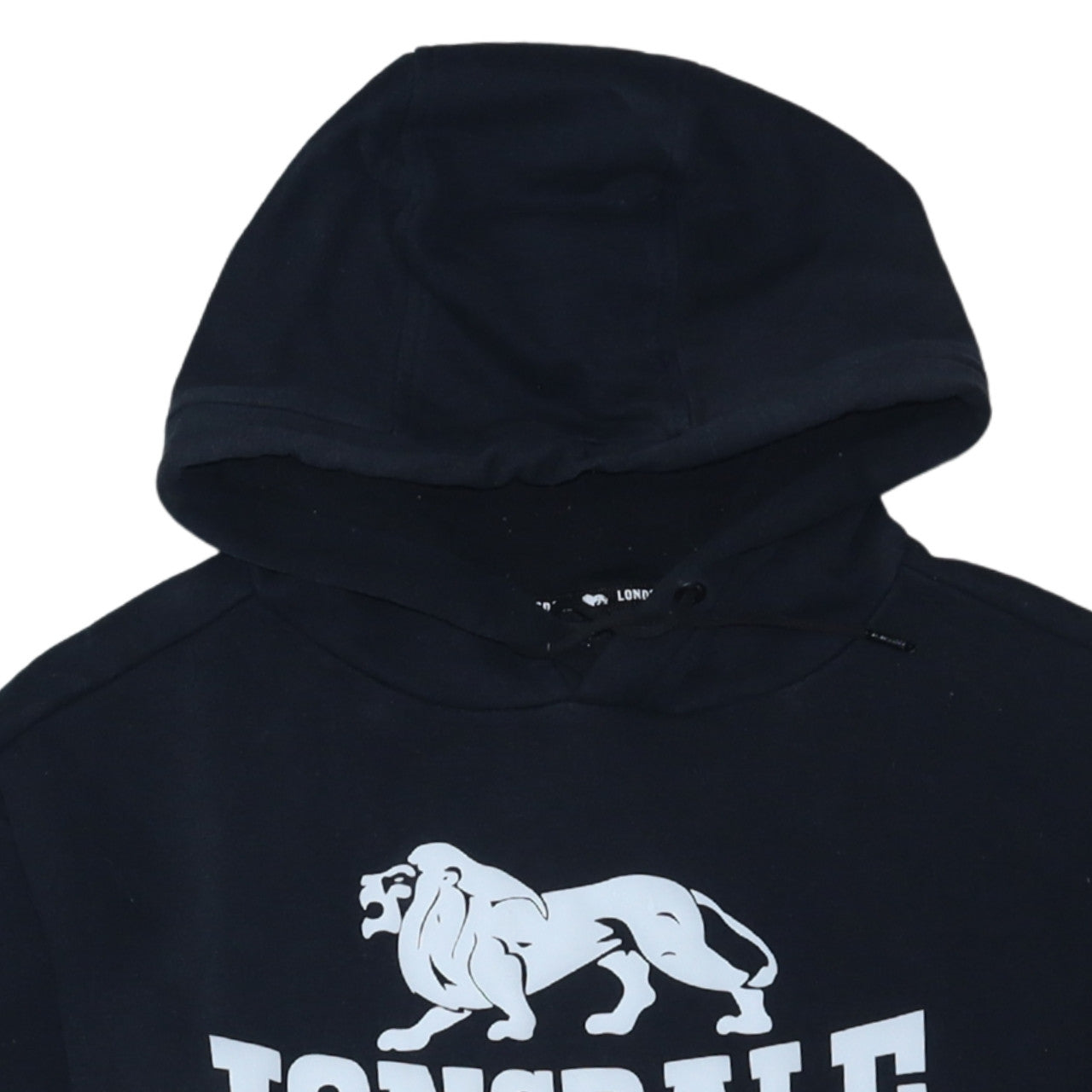 Lonsdale Men's Black Pullover Hoodie M Regular Fit Graphic Logo
