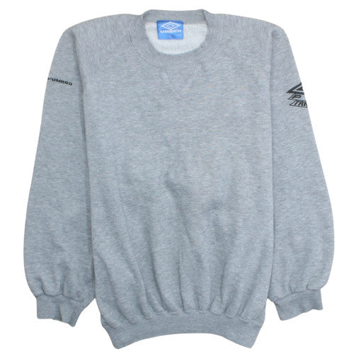 Umbro Mens Grey XL Crew Neck Logo Sports Sweatshirt Pullover