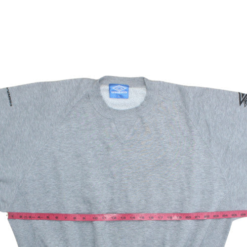 Umbro Mens Grey XL Crew Neck Logo Sports Sweatshirt Pullover