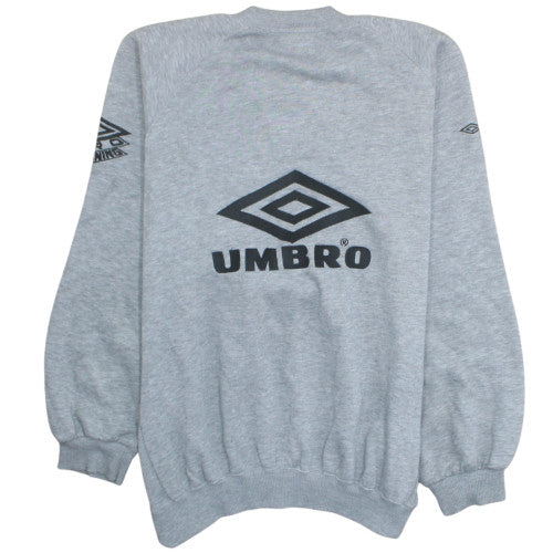 Umbro Mens Grey XL Crew Neck Logo Sports Sweatshirt Pullover