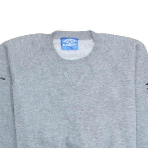 Umbro Mens Grey XL Crew Neck Logo Sports Sweatshirt Pullover