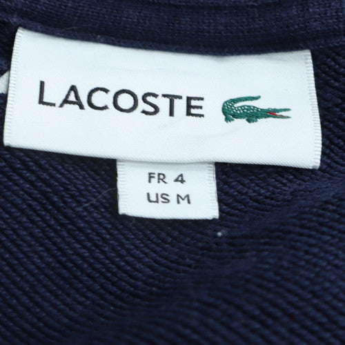Lacoste Men's Blue Cotton Crew Neck Logo Pullover Sweatshirt M