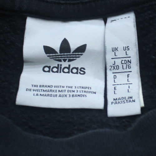adidas Mens Black L Crew Neck Pullover Sweatshirt