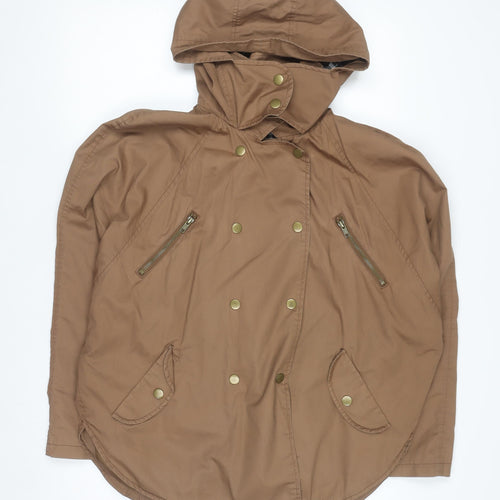 Next Women’s Brown Hooded Parka Jacket Size 14 Cotton Blend
