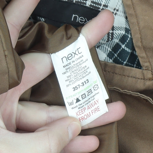 Next Women’s Brown Hooded Parka Jacket Size 14 Cotton Blend