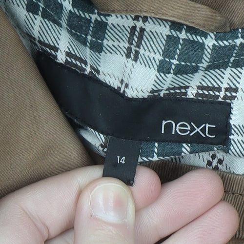 Next Women’s Brown Hooded Parka Jacket Size 14 Cotton Blend