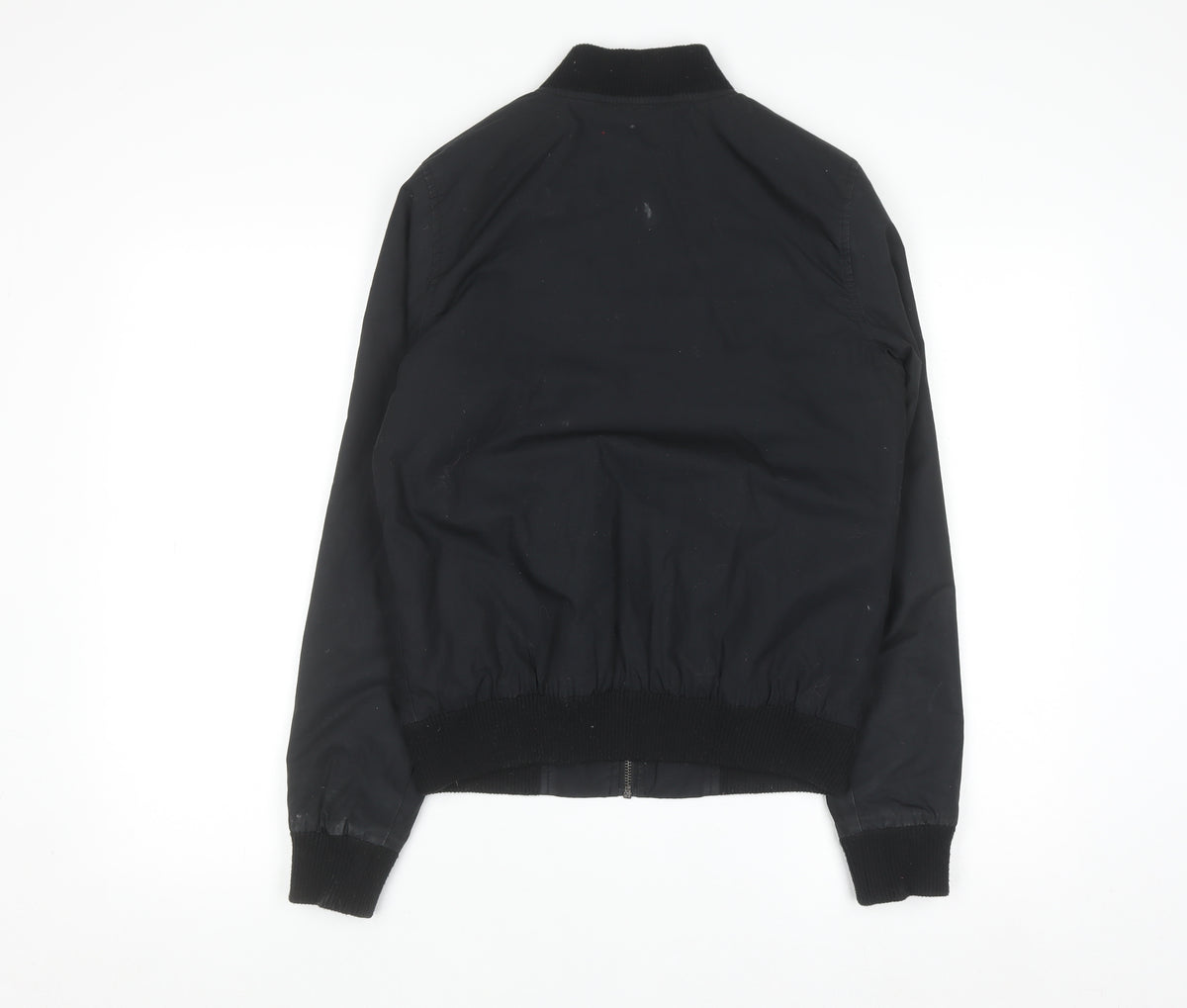 Topman Men's Black Bomber Jacket XS Cotton Zip Casual