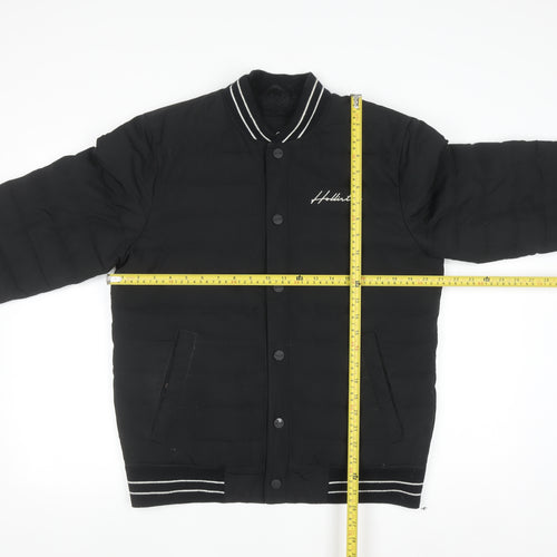 Hollister Mens Black S Varsity Jacket Padded Bomber Style