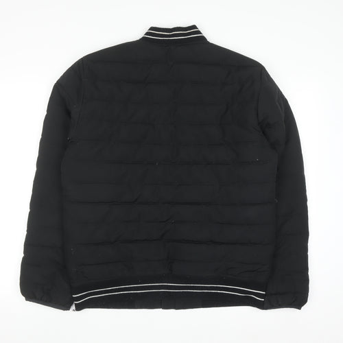 Hollister Mens Black S Varsity Jacket Padded Bomber Style