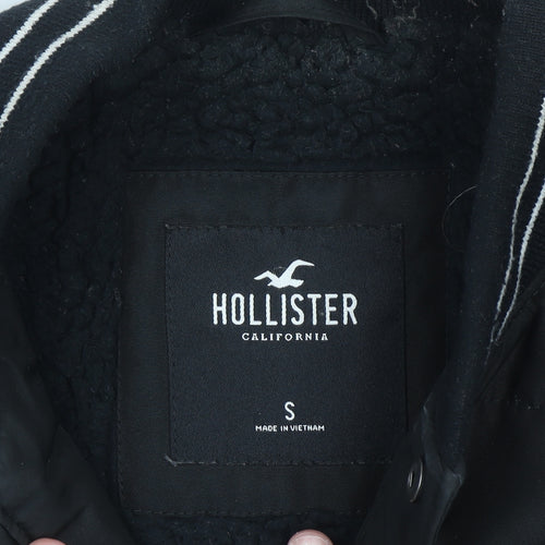 Hollister Mens Black S Varsity Jacket Padded Bomber Style