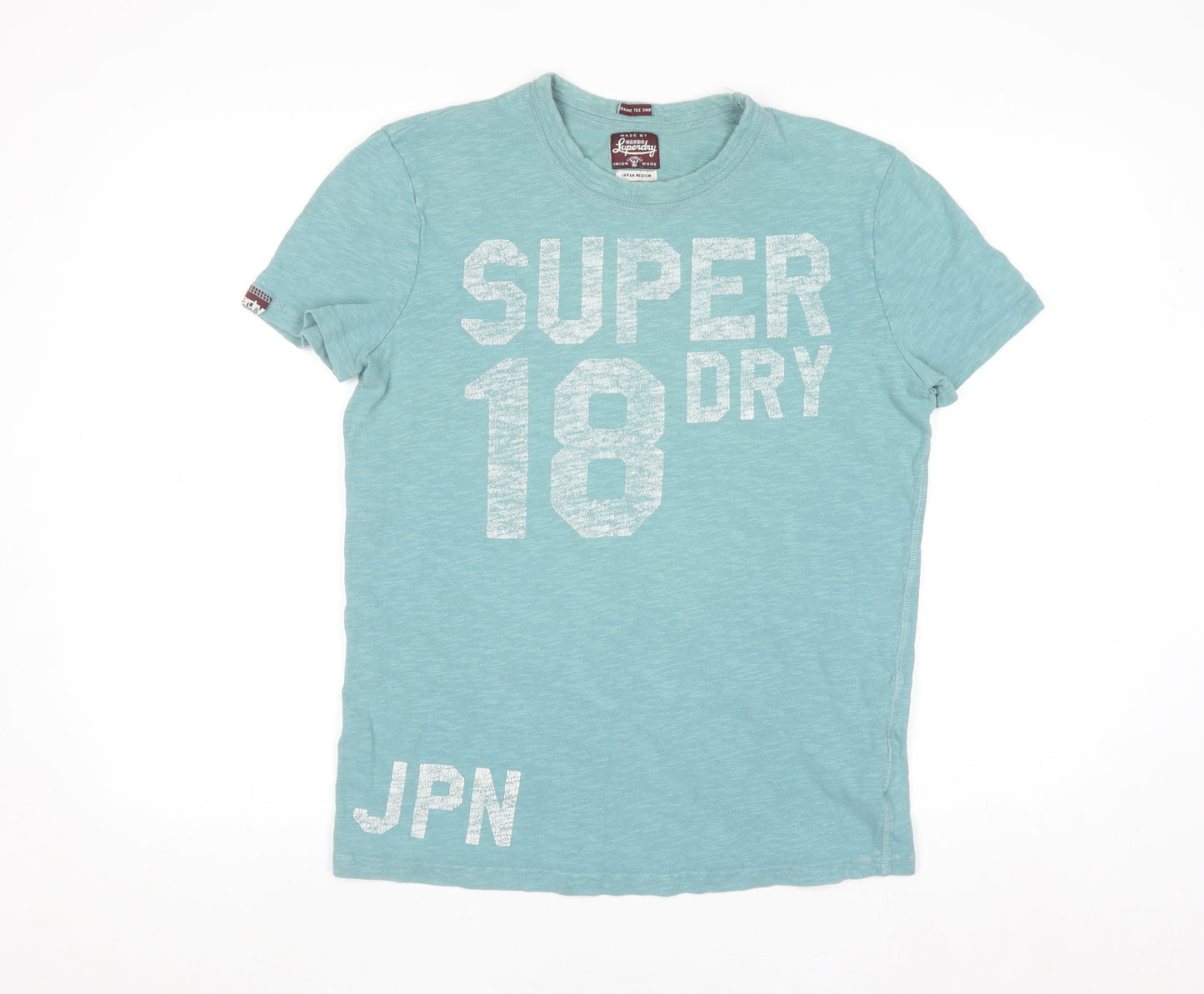Superdry Men's Green Graphic Print Crew Neck Cotton T-Shirt Size M