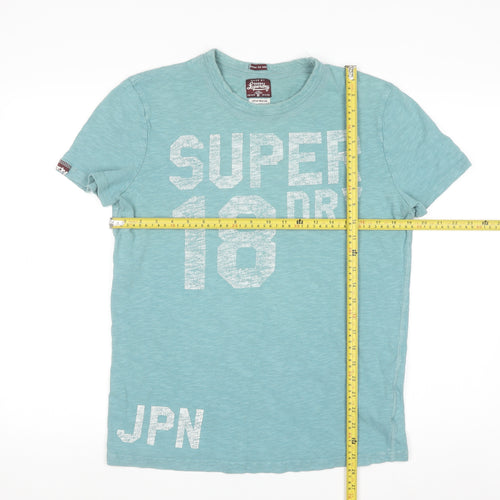Superdry Men's Green Graphic Print Crew Neck Cotton T-Shirt Size M