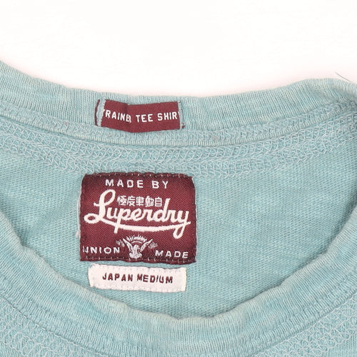 Superdry Men's Green Graphic Print Crew Neck Cotton T-Shirt Size M