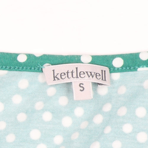 Kettlewell Women's Green Polka Dot 3/4 Sleeve Scoop Neck T-Shirt Size S
