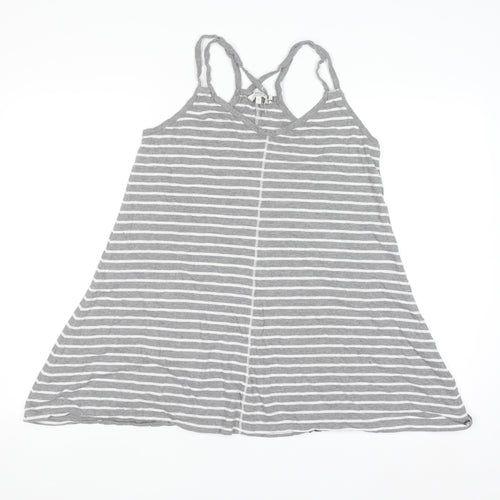 FatFace Women's Grey Striped Cotton Modal Camisole Tank Top Size 12