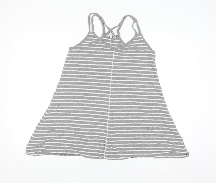 FatFace Women's Grey Striped Cotton Modal Camisole Tank Top Size 12