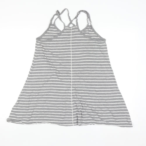 FatFace Women's Grey Striped Cotton Modal Camisole Tank Top Size 12